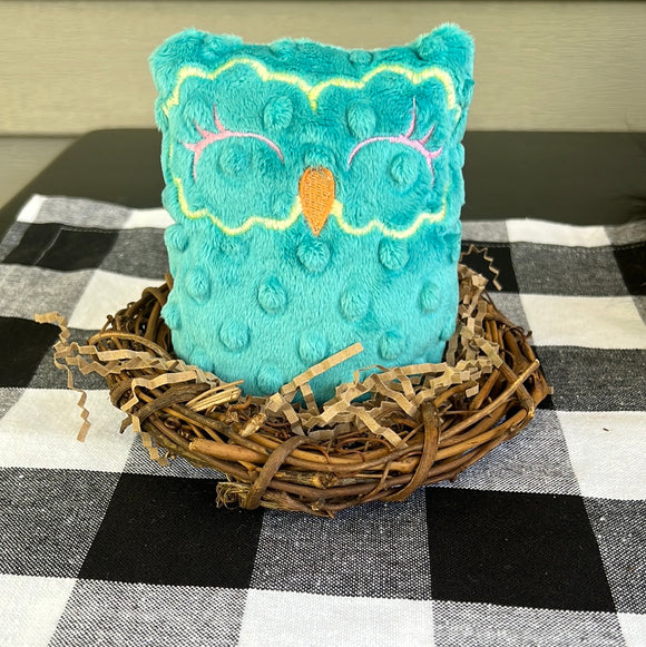 Teal and Yellow Owl
