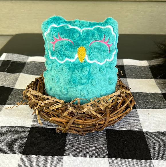 Teal and White Owl